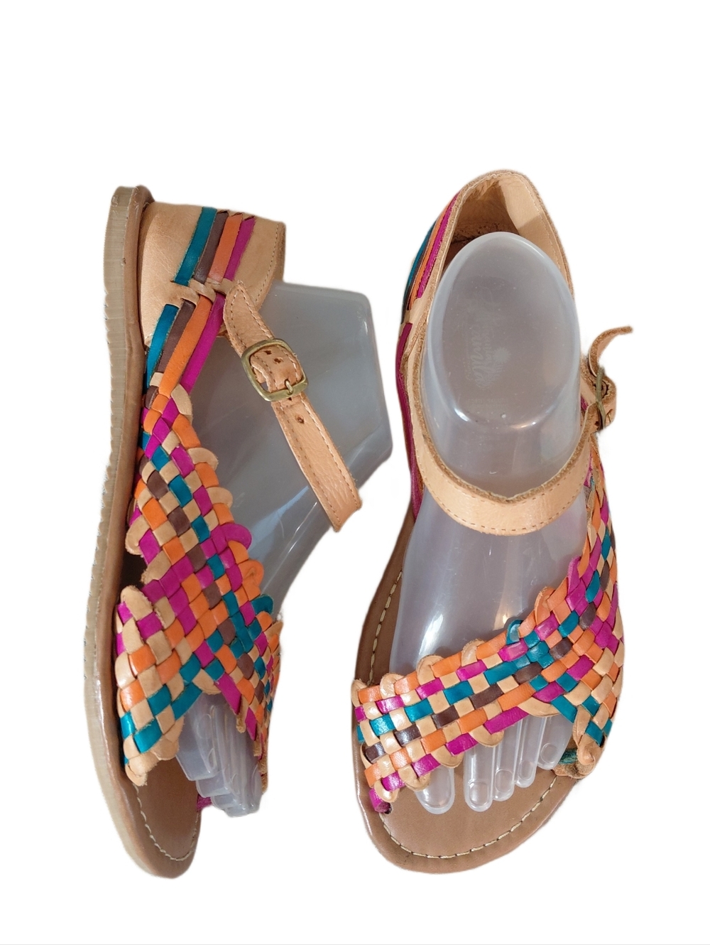 Handmade Mexican Huarache Woven Leather Sandals Women's Size 10